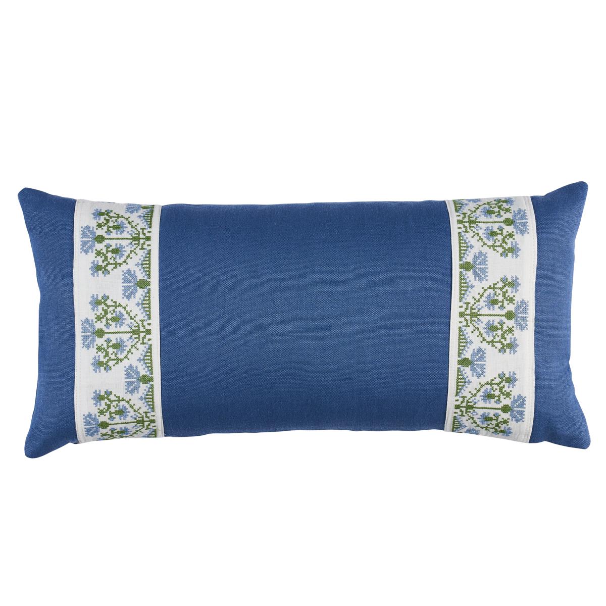 Schumacher Chesapeake 24" x 12" Custis Embroidery Pillow