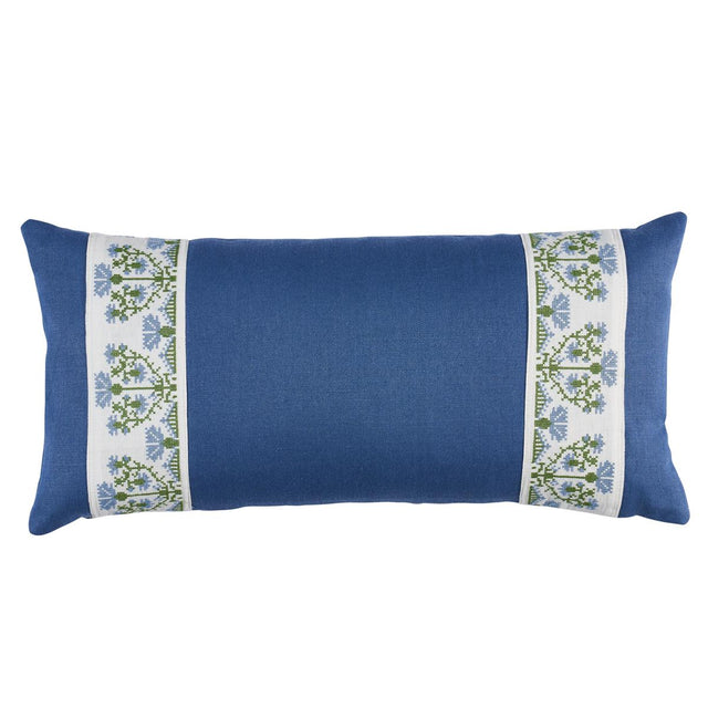 Schumacher Chesapeake 24" x 12" Custis Embroidery Pillow