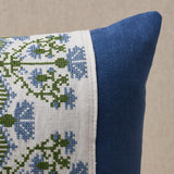 Schumacher Chesapeake 24" x 12" Custis Embroidery Pillow
