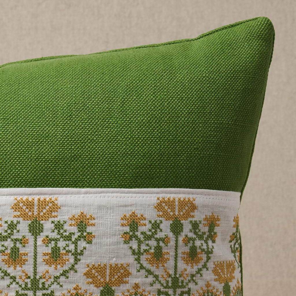 Schumacher Custis Embroidery Marigold 22" x 14" Pillow