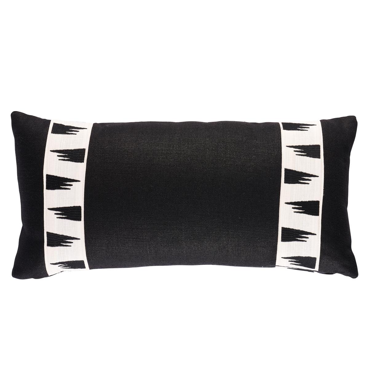Schumacher Ivory 24" x 12" Tutsi Tape Pillow