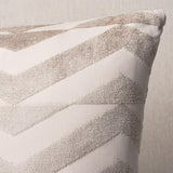 Schumacher Taupe On Ivory 20" x 20" Broken Chevron Pillow