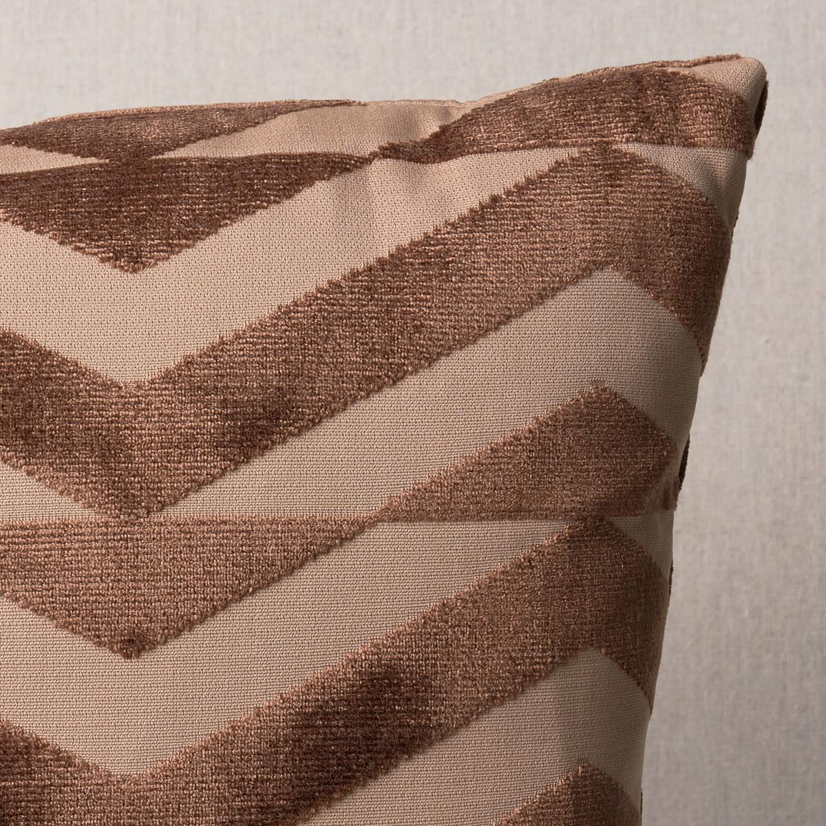 Schumacher Brown On Camel 20" x 20" Broken Chevron Pillow