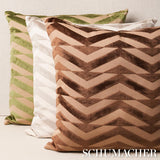 Schumacher Brown On Camel 20" x 20" Broken Chevron Pillow