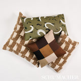Schumacher Strong Neutral 15" x 15" Embroidered Tile Pillow