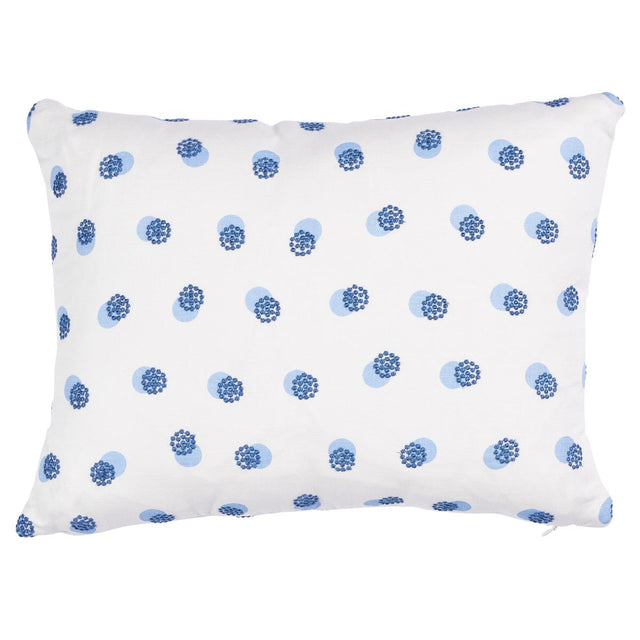 Schumacher Blue On Ivory 16" x 12" Taylor Embroidery Pillow