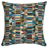Schumacher Peacock 20" x 20" Bizantino Quilted Weave Pillow