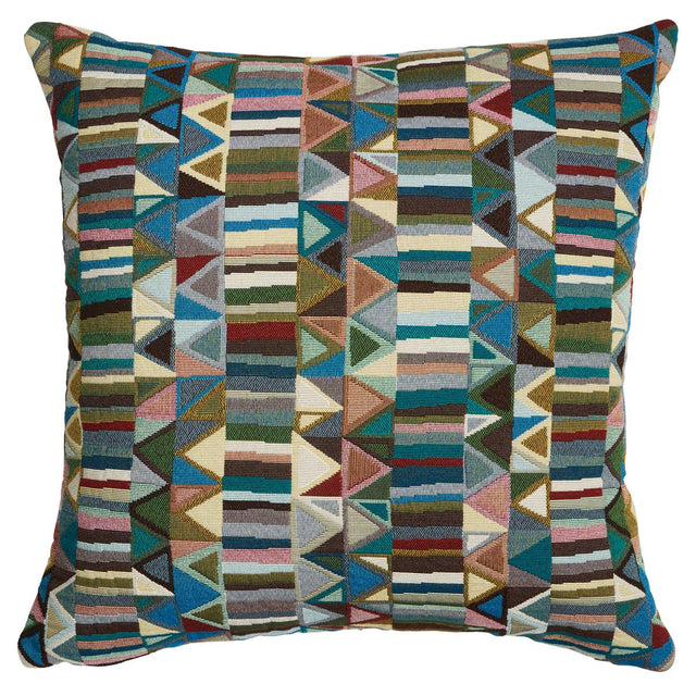 Schumacher Peacock 20" x 20" Bizantino Quilted Weave Pillow