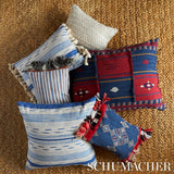 Schumacher Indigo 18" x 12" Kalindi Embroidery Pillow