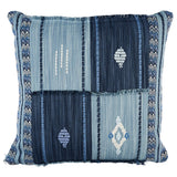 Schumacher Denim And Indigo 20" x 20" Aravali Patchwork Pillow