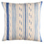 Schumacher Blue On Natural 22" x 22" Mirza Ikat Stripe Pillow