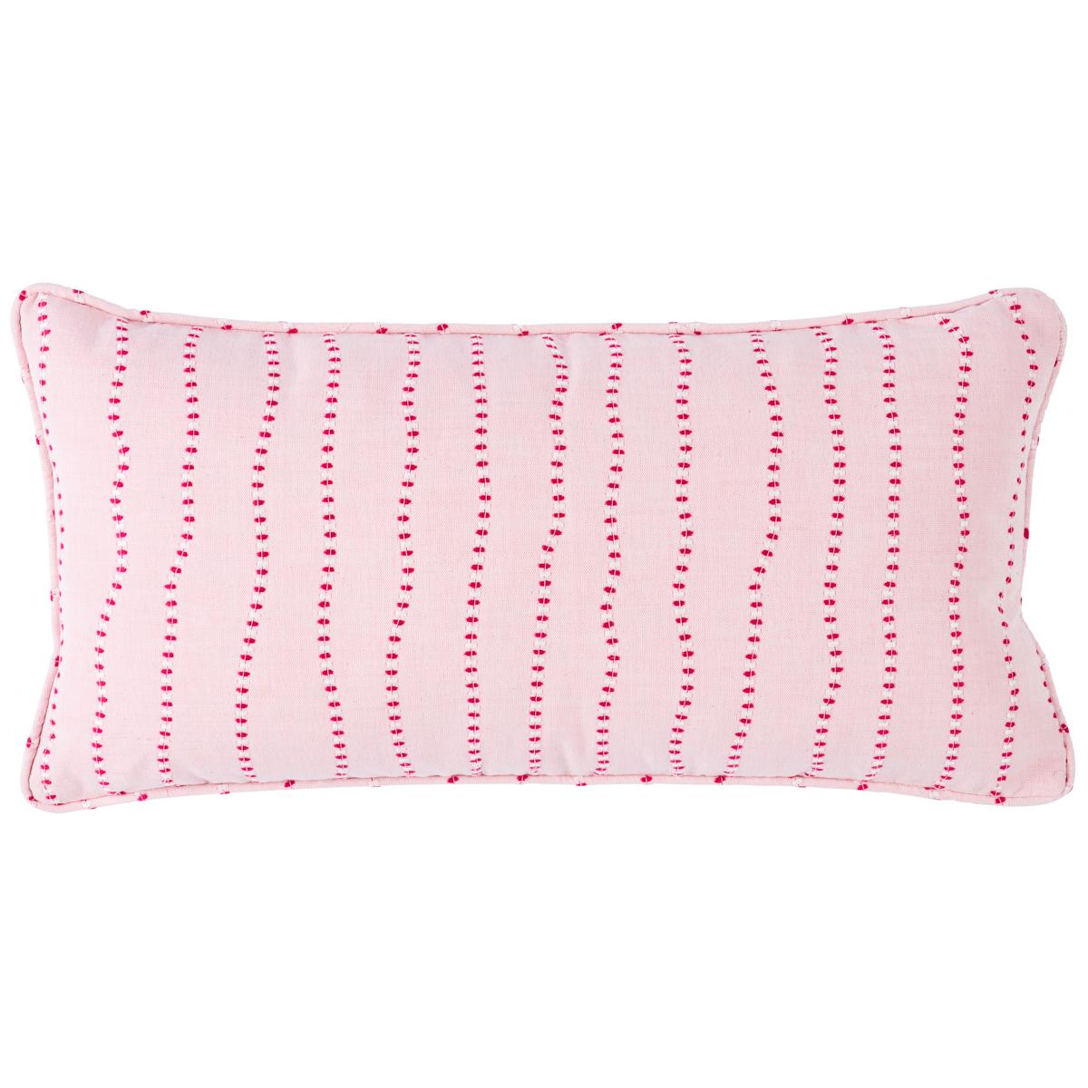 Schumacher Rose 24" x 12" Elodie Embroidery Pillow