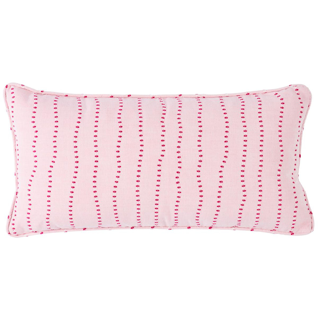Schumacher Elodie Embroidery Rose 24" x 12" Pillow