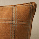 Schumacher Camel 20" x 20" Blackburn Merino Plaid Pillow