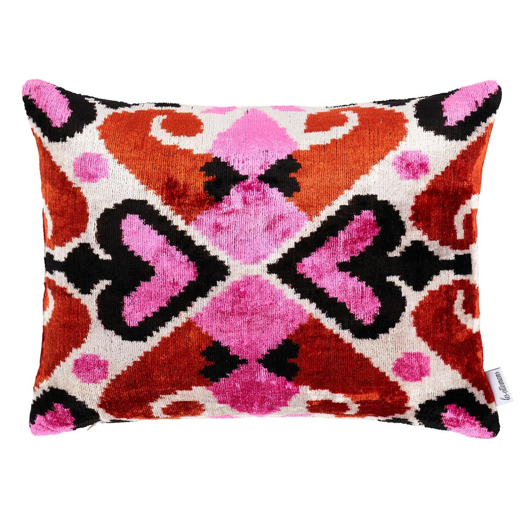 Schumacher Adana Silk Velvet Pink & Orange 20" x 16" Pillow