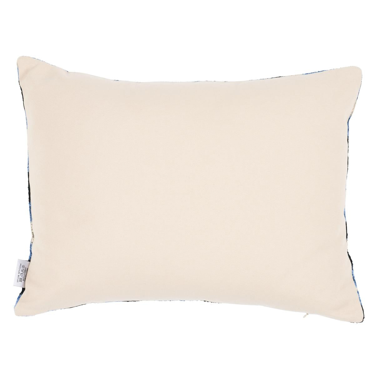 Schumacher Blue & Black 20" x 16" Mersin Silk Velvet Pillow