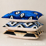 Schumacher Blue & Black 20" x 16" Mersin Silk Velvet Pillow