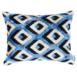 Schumacher Blue & Black 20" x 16" Mersin Silk Velvet Pillow