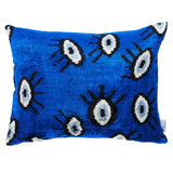 Schumacher Indigo 20" x 16" Bodrum Silk Velvet Pillow