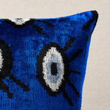 Schumacher Indigo 20" x 16" Bodrum Silk Velvet Pillow