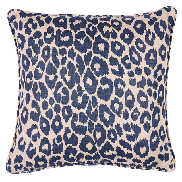 Schumacher Ink/Natural 22" x 22" Iconic Leopard Pillow
