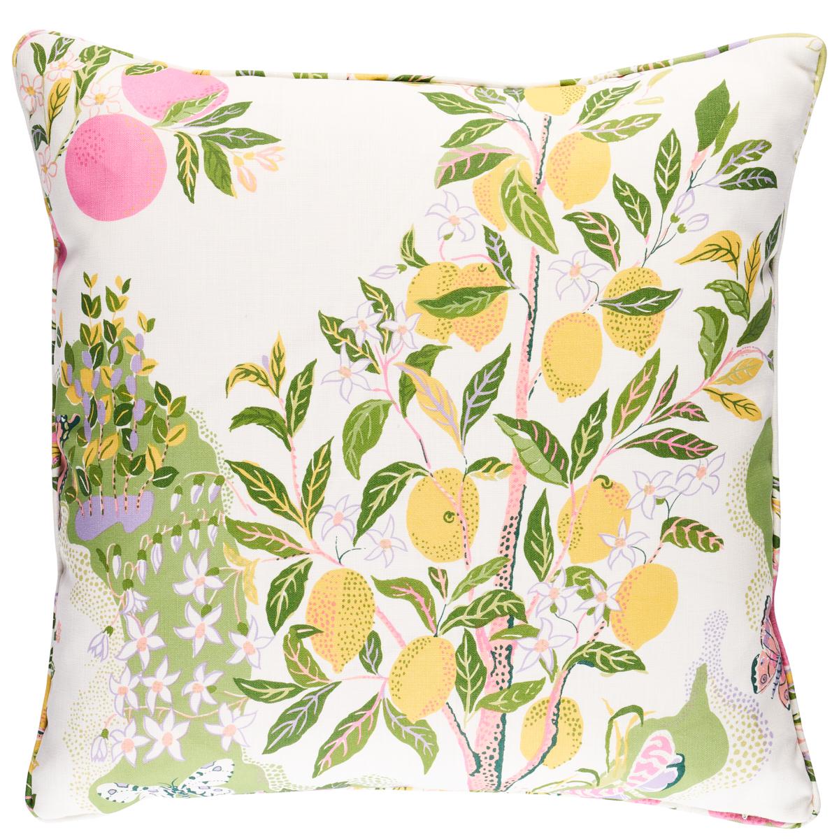Schumacher Garden 22" x 22" Citrus Garden I/O Pillow
