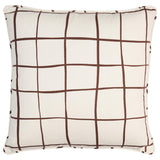Schumacher Painterly Windowpane Brown 22" x 22" Pillow