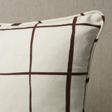 Schumacher Painterly Windowpane Brown 22" x 22" Pillow