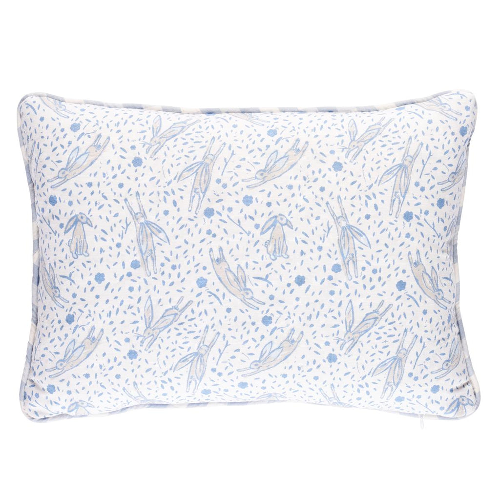 Schumacher Rabbit Blue 18" x 12" Pillow