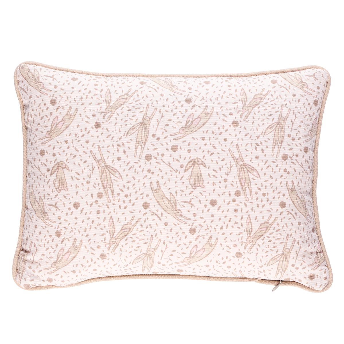Schumacher Blush 18" x 12" Rabbit Pillow