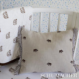 Schumacher Buffalo Embroidery Natural 18" x 12" Pillow