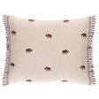 Schumacher Natural 18" x 12" Buffalo Embroidery Pillow