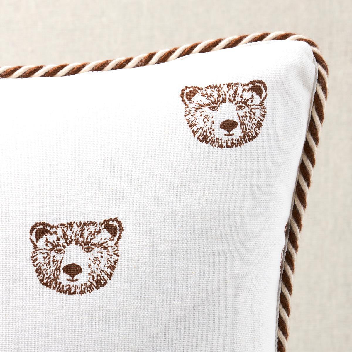 Schumacher Ivory 16" x 16" Bear Print Pillow
