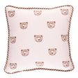 Schumacher Blush 16" x 16" Bear Print Pillow