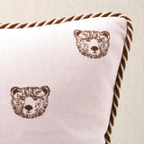 Schumacher Blush 16" x 16" Bear Print Pillow