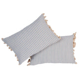 Schumacher Sky 18" x 12" Mathis Ticking Stripe Pillow
