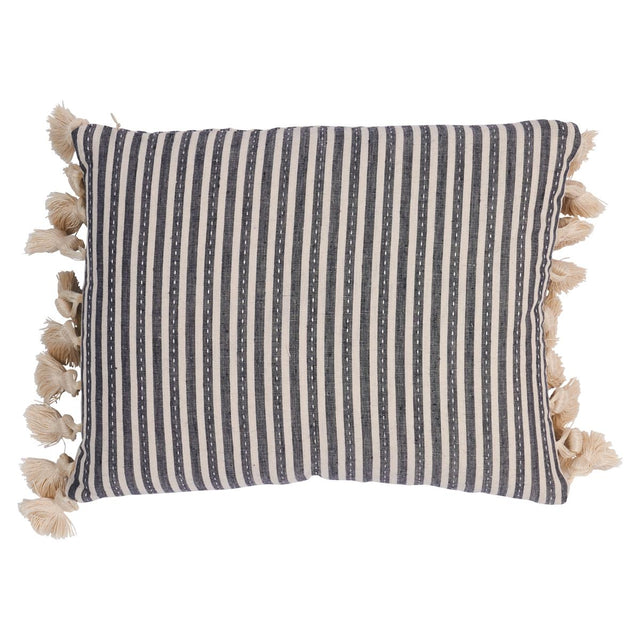Schumacher Carbon 18" x 12" Mathis Ticking Stripe Pillow