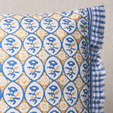Schumacher Josiane Floral Yellow & Blue 18" x 12" Pillow