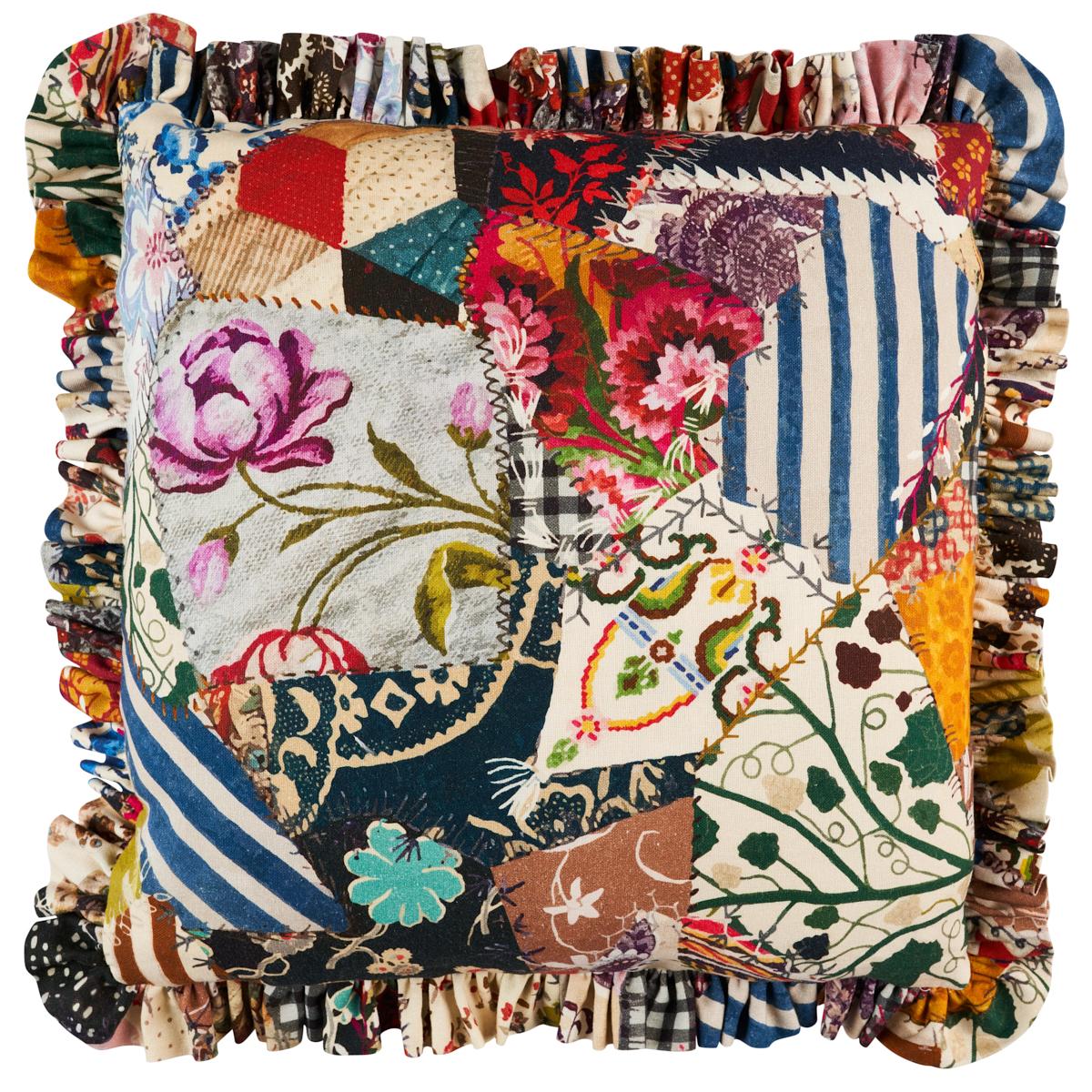 Schumacher Hotch Potch Crazy Quilt Document 20" x 20" Pillow