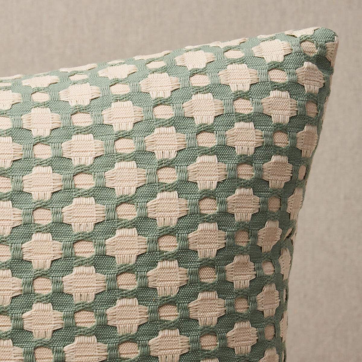Schumacher Water/Ivory 20" x 20" Betwixt Pillow