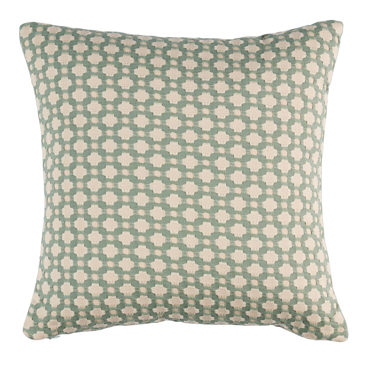 Schumacher Water/Ivory 20" x 20" Betwixt Pillow