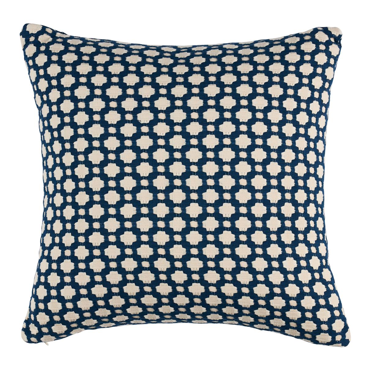 Schumacher Indigo/Ivory 18" x 18" Betwixt Pillow