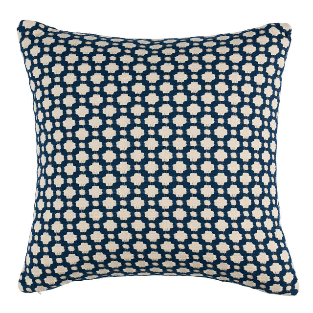 Schumacher Indigo/Ivory 18" x 18" Betwixt Pillow