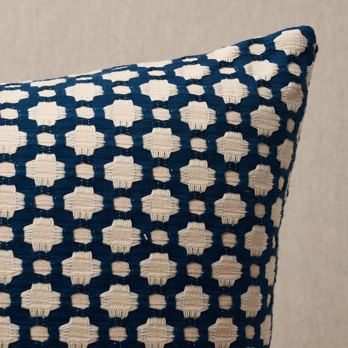 Schumacher Indigo/Ivory 18" x 18" Betwixt Pillow