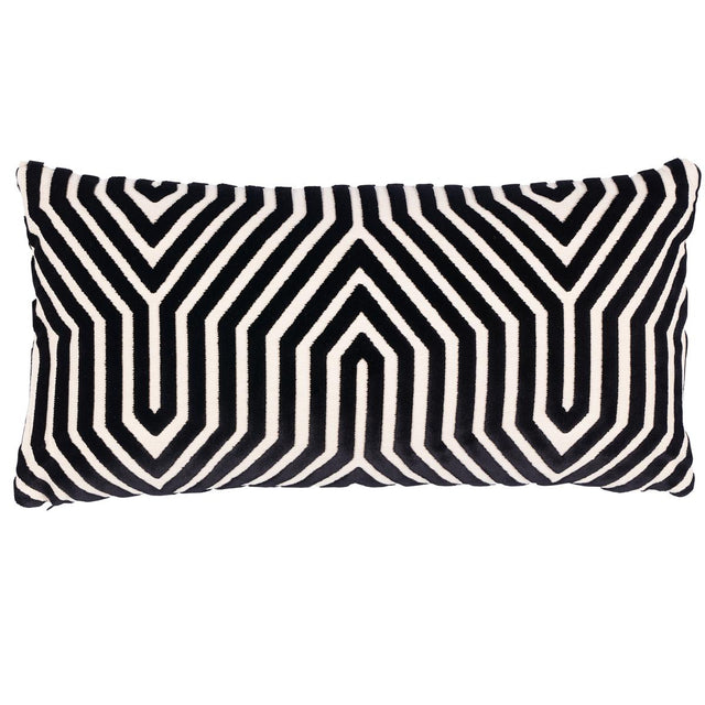 Schumacher Noir 24" x 12" Vanderbilt Velvet Pillow