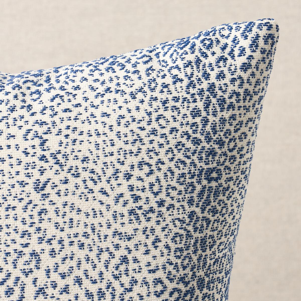 Schumacher Navy 18" x 18" Mini Leopard Indoor/Outdoor Pillow