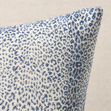 Schumacher Navy 18" x 18" Mini Leopard Indoor/Outdoor Pillow