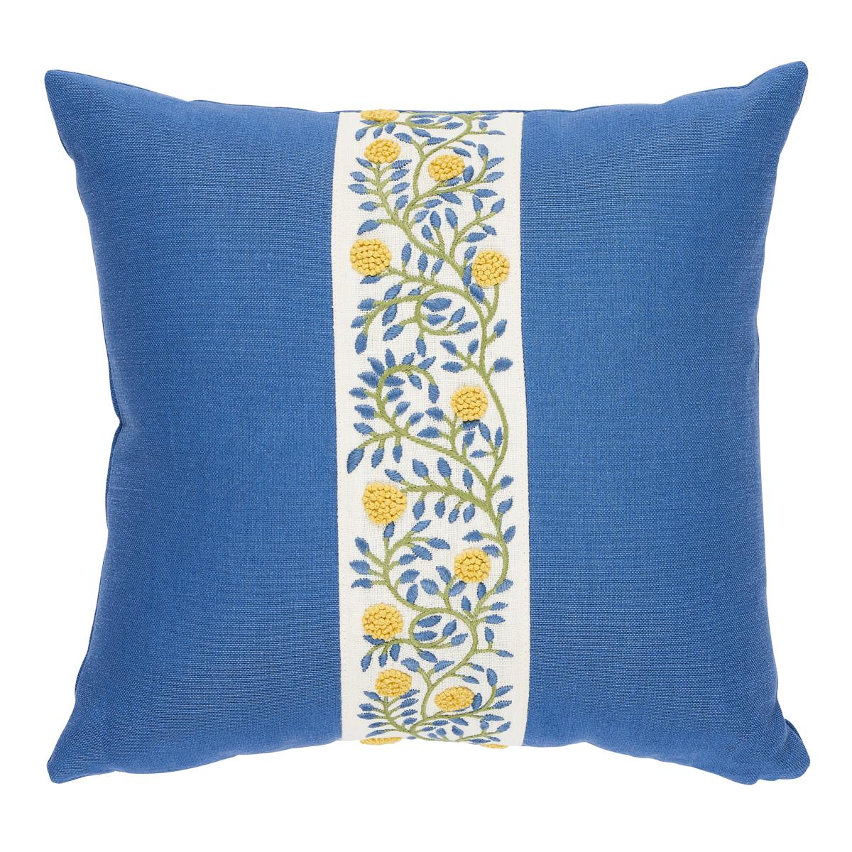 Schumacher Citron & Blue 18" x 18" Ashoka Pillow