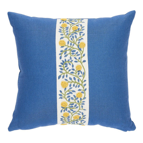 Schumacher Citron & Blue 18" x 18" Ashoka Pillow