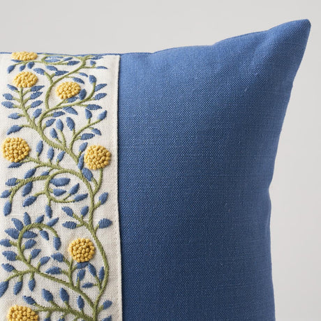 Schumacher Citron & Blue 18" x 18" Ashoka Pillow